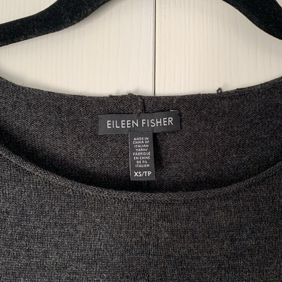 EILEEN FISHER Gray Merino Wool Round Roll Neck Tunic Size XS/TP - Picture 4 of 16